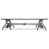 Industrial Sawhorse Conference Table - Iron Base - Wood Beam - Gray