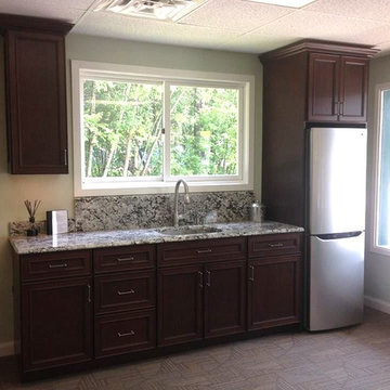 Cherry Full Overlay Cabinets in Dark Stain