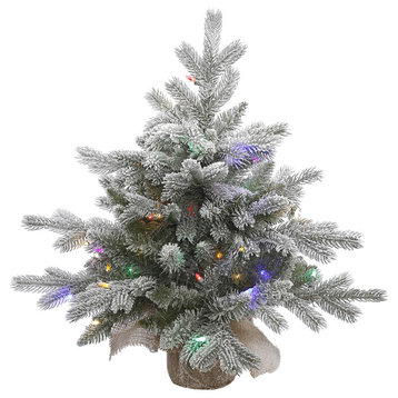 Vickerman 24"x24" Frosted Sable Tree, 50 LED Multi