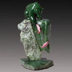 &ldquo;RIGHT PLACE, RIGHT TIME&rdquo;- Fishing Bear - Sculptures