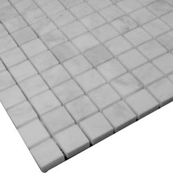 Carrara Marble Italian White Bianco Carrera 1x1 Mosaic Tile Polished - Home Accessories & Decor