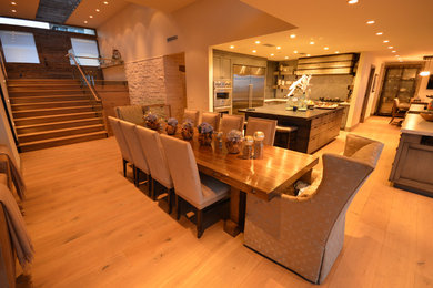 Mid-sized minimalist kitchen/dining room combo photo in Orange County