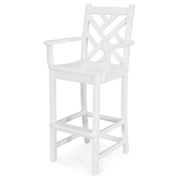 Chippendale Bar Arm Chair, White