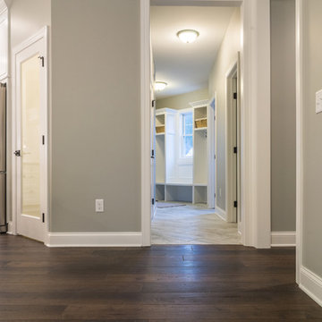 Modern Home with Wide Plank Dark Brown Hickory Hardwood Flooring