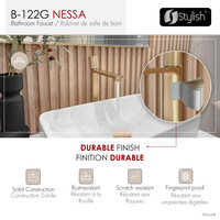 STYLISH Nessa Single Handle 12 1/2" Brushed Gold Vessel Bathroom Faucet