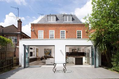 This is an example of a modern exterior in London with a flat roof.