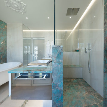 Salle de bain en marbre Amazonite