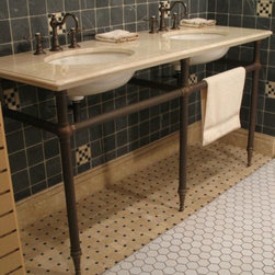 Palmer Industries Three Leg Model with Tapered Feet for Double Sinks - Bathroom Vanities And Sink Consoles
