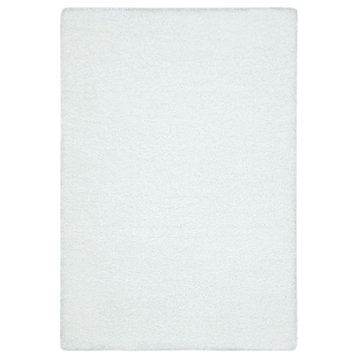 Seattle White Shaggy Polyester Machine Made Area Rug, Cream, 2'8"x8'2"