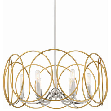 Minka Lavery 4026 Chassell 6 Light 25"W Drum Chandelier - Painted Honey Gold /