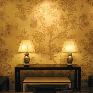 hand painted wallpaper for hotel project