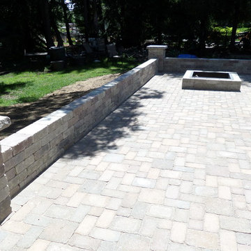 Three Tiered Patio made with Unilock Wall Products & Fendt Pavers