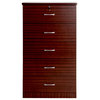 Better Home Products Olivia Wooden Tall 5 Drawer Chest Bedroom Dresser Mahogany