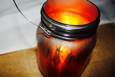 Handcrafted Candle Jar (Mercury) / Wire Handle