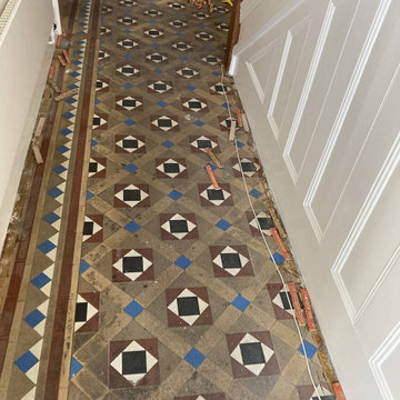 Victorian Hallway Tiles uncovered in Hampton
