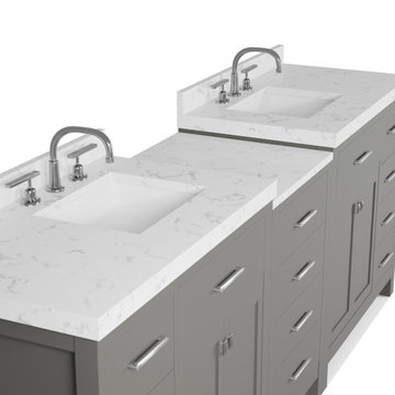 Caroline Parkway 93'' Grey Bathroom Vanity