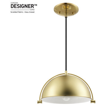 Dolores 1-Light Matte Brass Pendant Lighting with Bulb Included