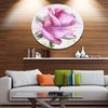 Pink Rose Drawing Watercolor, Modern Floral Round Wall Art, 36"