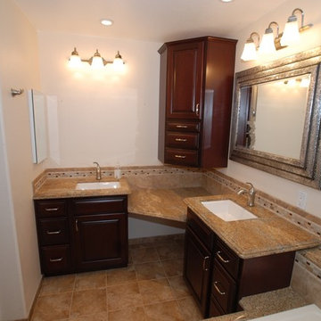 Corner tub & Shower Seat Master Bathroom Reconfiguration Yorba Linda