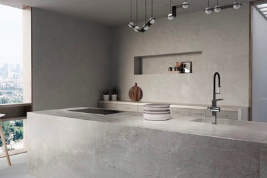 This is an example of a contemporary kitchen in London.