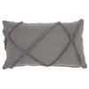 Gray  Abstract Shaggy Detail Lumbar Pillow
