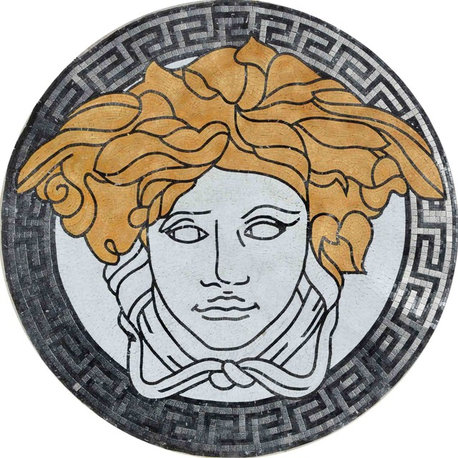 Marble-Metallic Medallion, Versace ||, 24"x24"