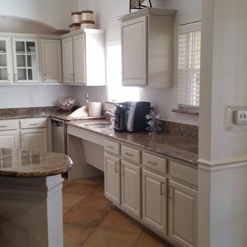 White glazed cabinets