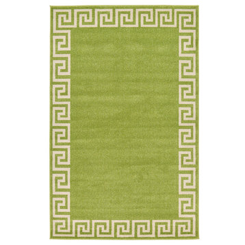 Unique Loom Light Green Athens Modern 5' 0 x 8' 0 Area Rug