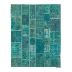 Over-dyed Turkish Patchwork Rug - Area Rugs