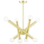 Livex Lighting - Livex Lighting Stafford, 8 Light Chandelier, Satin Brass Finish, Antique Brass - The Stafford collection inherits the multidirectioStafford 8 Light Cha Satin BrassUL: Suitable for damp locations Energy Star Qualified: n/a ADA Certified: n/a  *Number of Lights: 8-*Wattage:60w Medium Base bulb(s) *Bulb Included:No *Bulb Type:Medium Base *Finish Type:Satin Brass