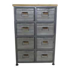 Emerald Home Grant 8-Drawer Accent Cabinet, Aged Metal