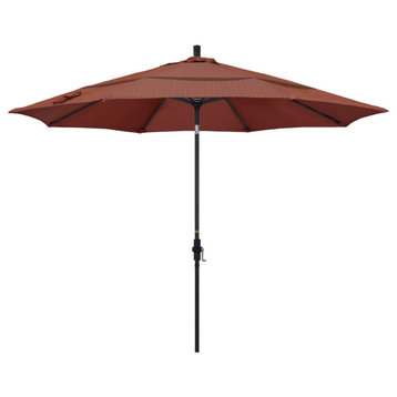 11' Aluminum Umbrella Collar Tilt Matted Black, Terrace Adobe