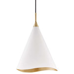 Hudson Valley Lighting - Martini 1-Light 13" Pendant, Gold Leaf/White - Features: