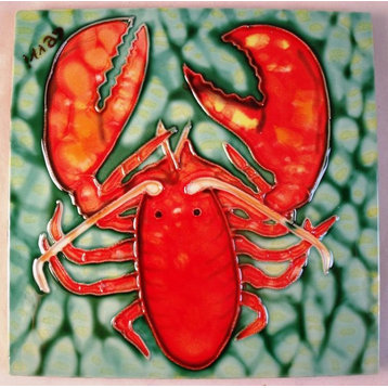 Tropical Reef Ocean Red Lobster 6x6 Inches Ceramic Tile Art