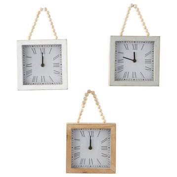 Traditional White Wood Wall Clock Set 562555