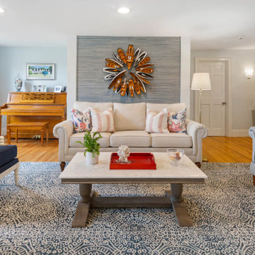 Red White & Blue Coastal Living Room