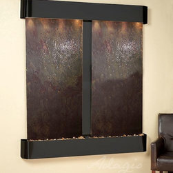 Cottonwood Falls Water Fountains with Blackened Copper and Rajah Featherstone - Indoor Fountains