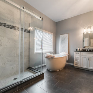 75 Beautiful Gray Bathroom With Black Countertops Pictures Ideas