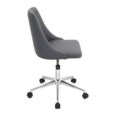 Lumisource Marche Contemporary Adjustable Office Chair With Swivel, Gray Faux