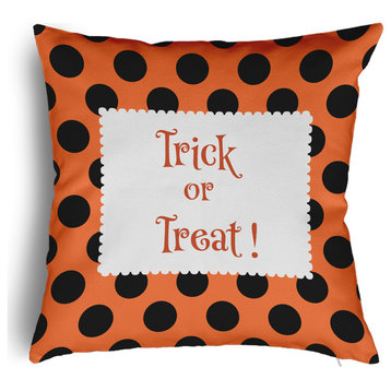 Trick or Treat Dots Accent Pillow Removable Insert, Traditional Orange, 16"x16"