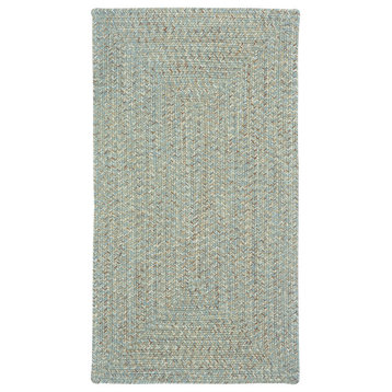 Sea Pottery Concentric Braided Rectangle Rug, Caribbean, 7'x9'