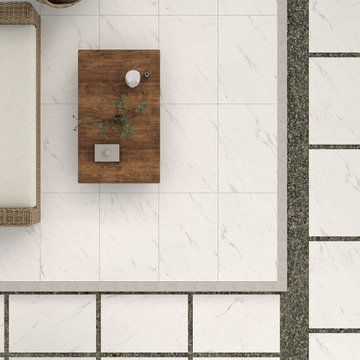 Tokyo White Marble Porcelain Paving Slab - 900x600x20mm