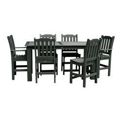 Highwood USA - Lehigh 7-Piece Rectangular Counter-Height Dining Set, Charleston Green - Outdoor Pub And Bistro Sets