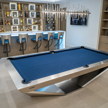 Stealth Brushed Aluminum Contemporary Pool Table