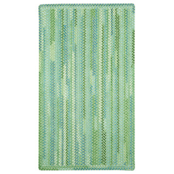 Capel Waterway Green 0470_200 Braided Rugs - 5' 6" X 5' 6" Concentric Rectangle