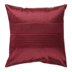 Burgundy Solid Pleated Pillow by Surya - Bed Pillows