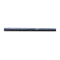 Stone Center Online - Bardiglio Gray Dark Grey Marble 5/8x12 Pencil Liner Trim Molding Honed, 1 piece - Accent Trim And Border Tile
