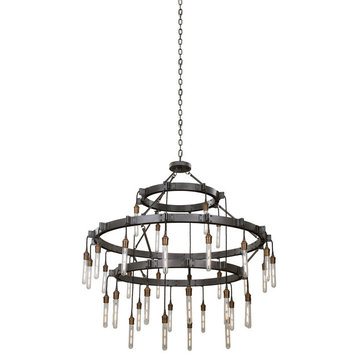 Stuyvesant 48x45" 36-Light Industrial Large Chandeliers by Kalco