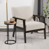 CorLiving Greyson Beige Premium Fabric Upholstered Solid Wood Frame Armchair