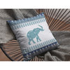 Paisley Elephant Suede Blown and Closed Pillow Blue